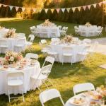 Set of 20 Foldable Waterproof Metal Frame Chairs