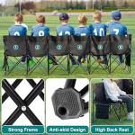 Portable Folding Soccer Bench with Backrest - 6 Seats