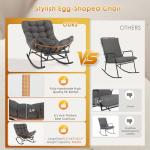 Dark Grey Rattan Rocking Chair with Cushions