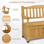 Large Wooden Outdoor Storage Bench with Seating