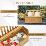 Large Wooden Outdoor Storage Bench with Seating
