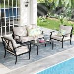 4-Piece Outdoor Metal Patio Furniture Set