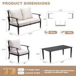 4-Piece Outdoor Metal Patio Furniture Set