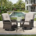 Joyside 3 Piece Wicker Patio Set with Rockers