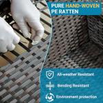 Peacock Blue 5-Piece Outdoor Wicker Furniture Set