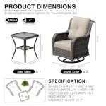 Joyside 3 Piece Wicker Patio Set with Rockers