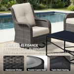 Joyside 3 Piece Wicker Patio Set with Rockers