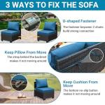 Peacock Blue 5-Piece Outdoor Wicker Furniture Set