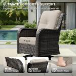 Joyside 3 Piece Wicker Patio Set with Rockers