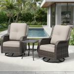 Joyside 3 Piece Wicker Patio Set with Rockers