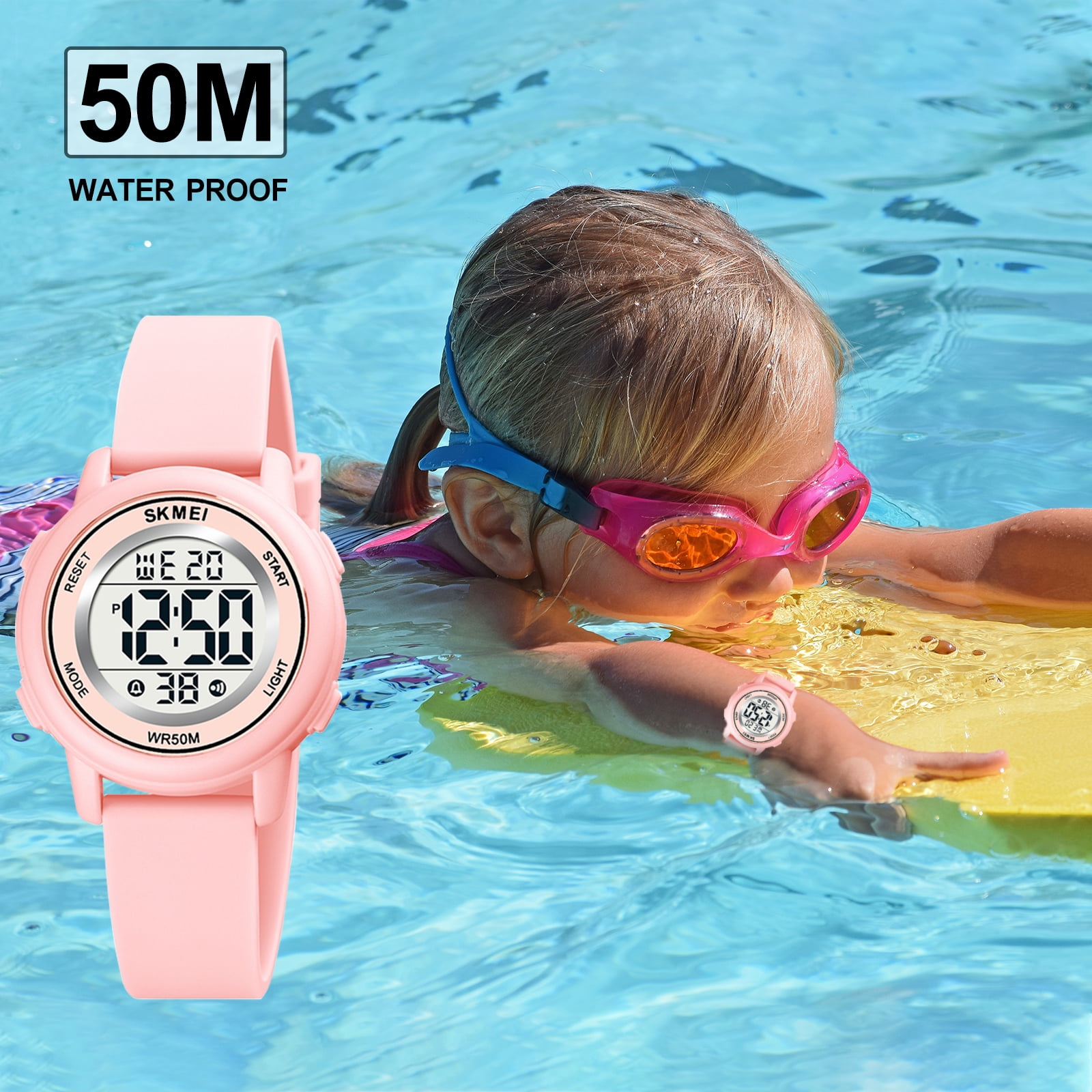 SKMEI Kids Waterproof Sports Watch, Pink