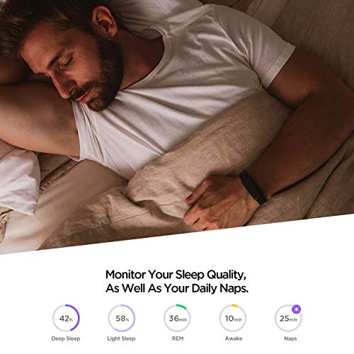 Black Fitness Tracker with Alexa & Health Monitoring