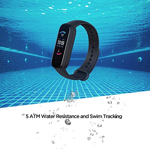 Black Fitness Tracker with Alexa & Health Monitoring