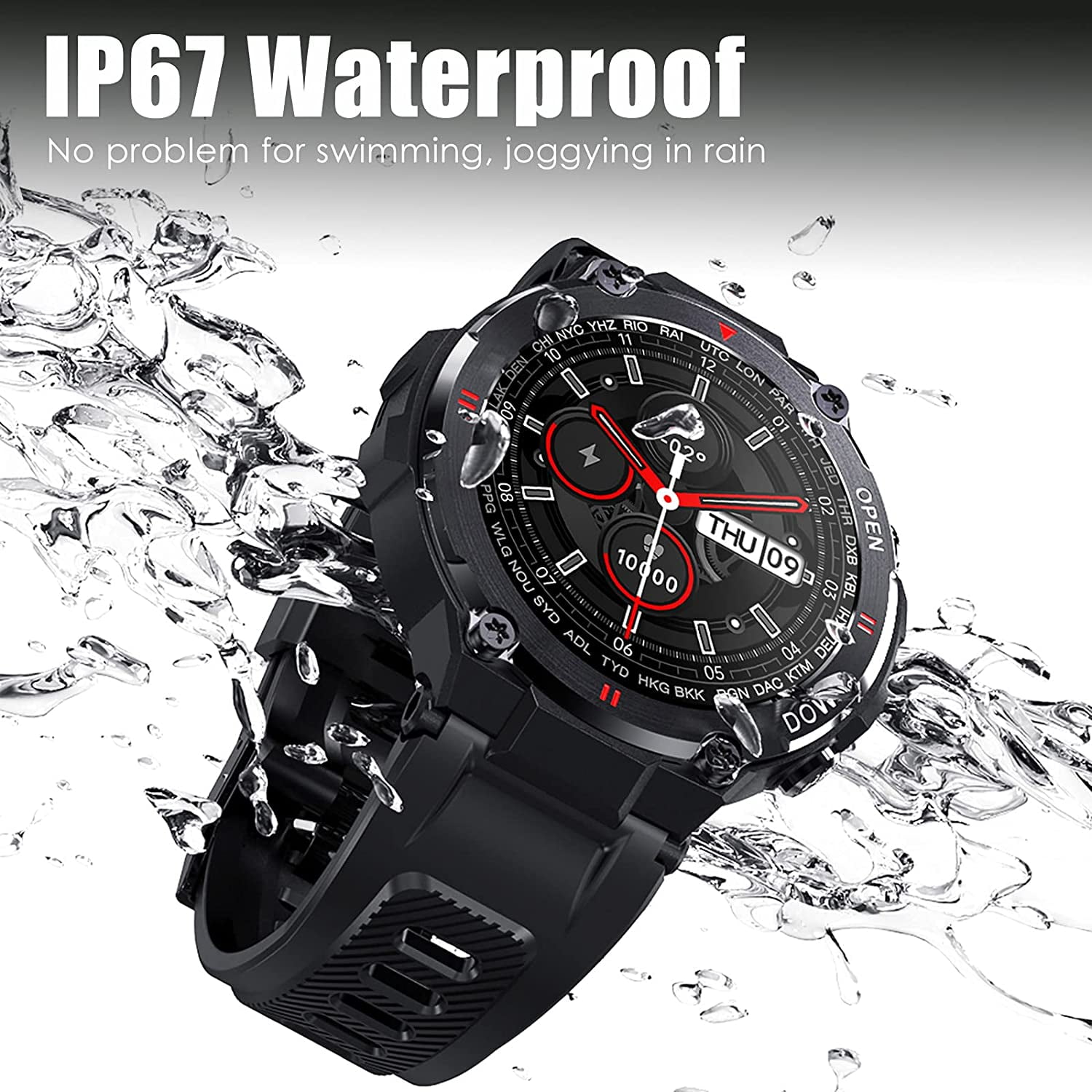 Cyberdyer K27 Tactical Smart Watch - Black