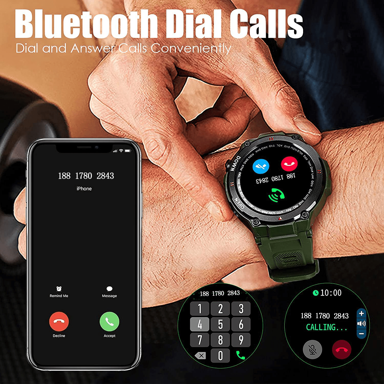 Outdoor Smartwatch for Men with Fitness Tracker