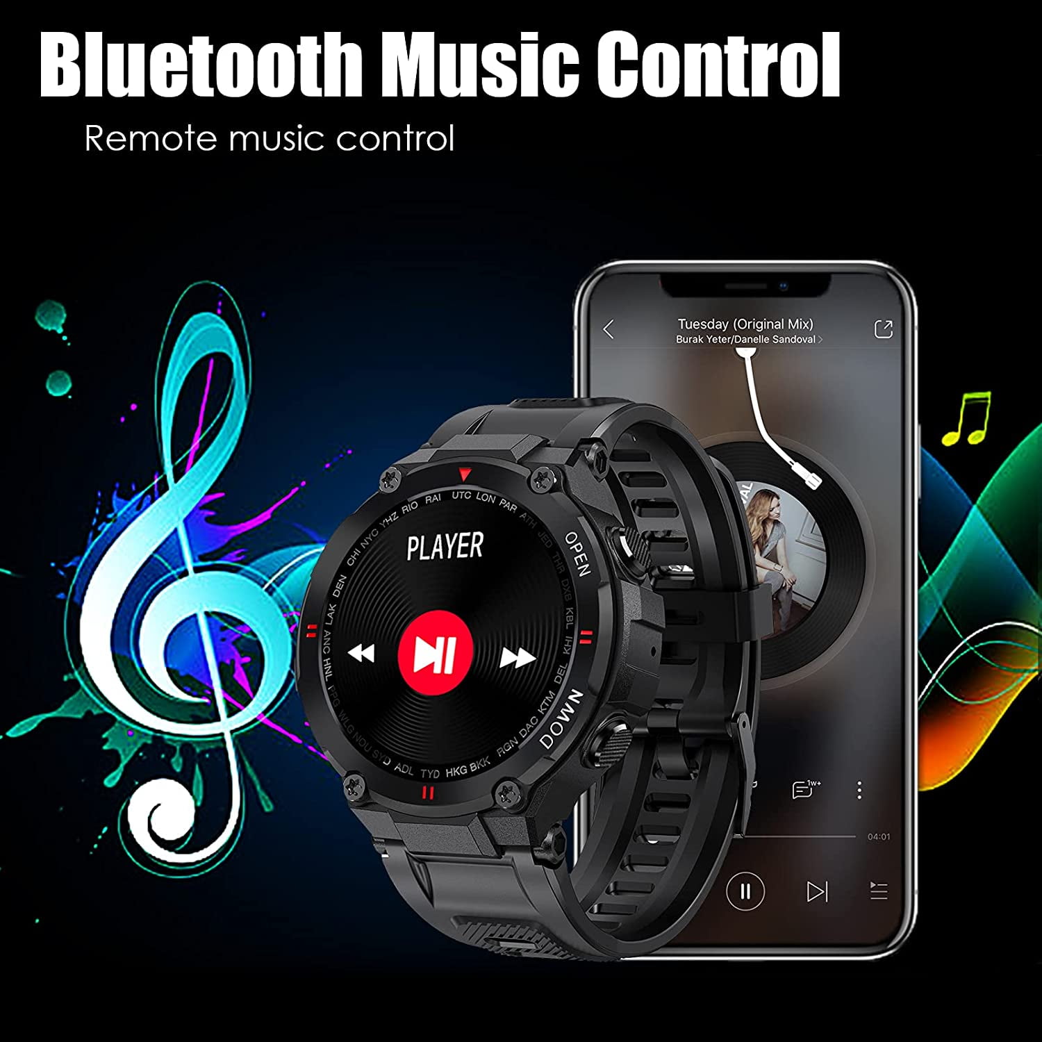 Outdoor Smartwatch for Men with Fitness Tracker