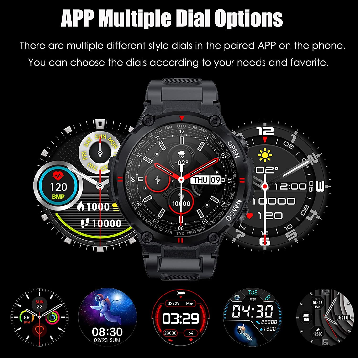 Outdoor Smartwatch for Men with Fitness Tracker
