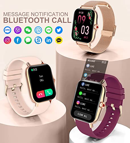 Gold Smartwatch with Fitness and Calling Features