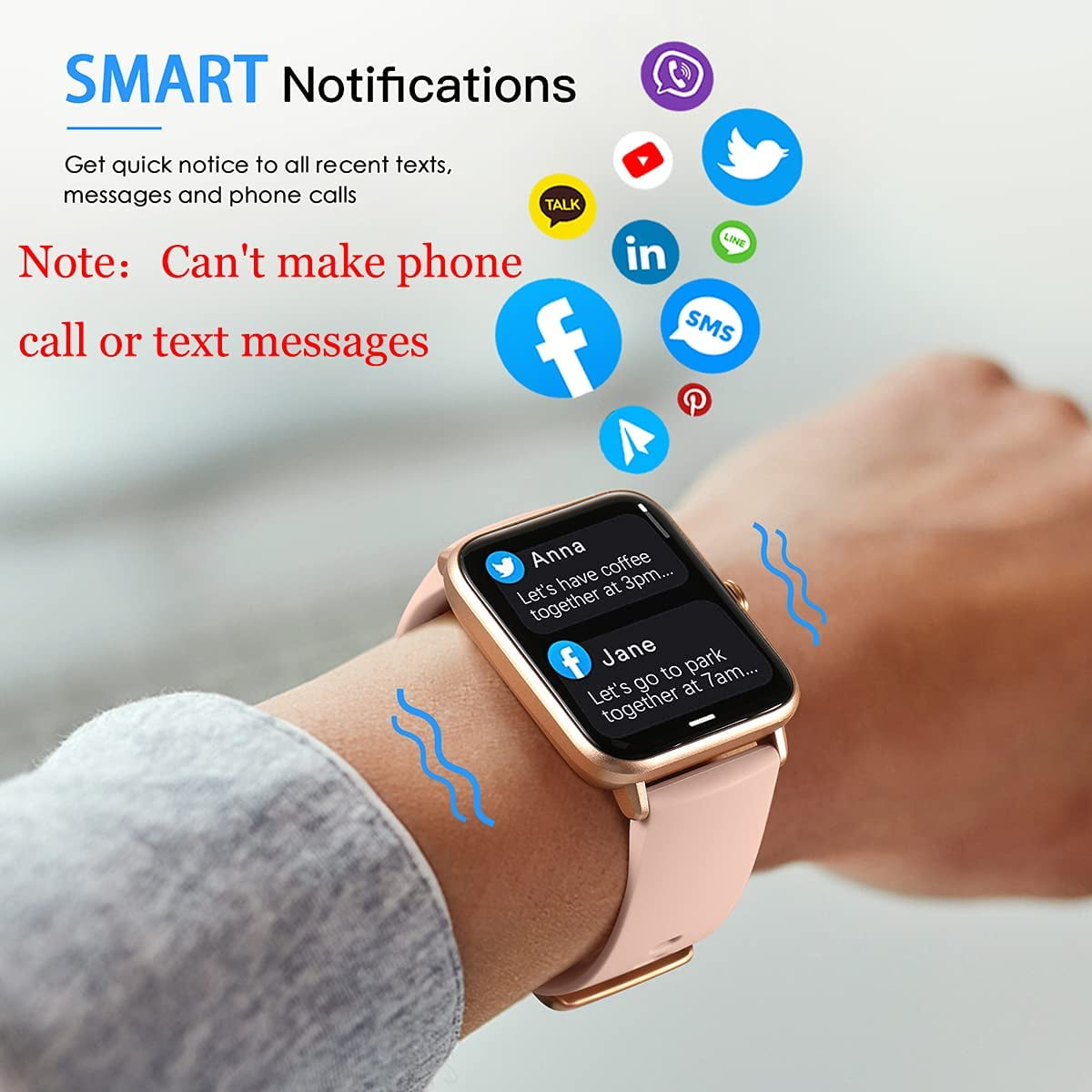 Pink Smartwatch with Heart Rate Monitor