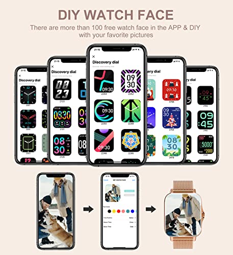 Gold Smartwatch with Fitness and Calling Features