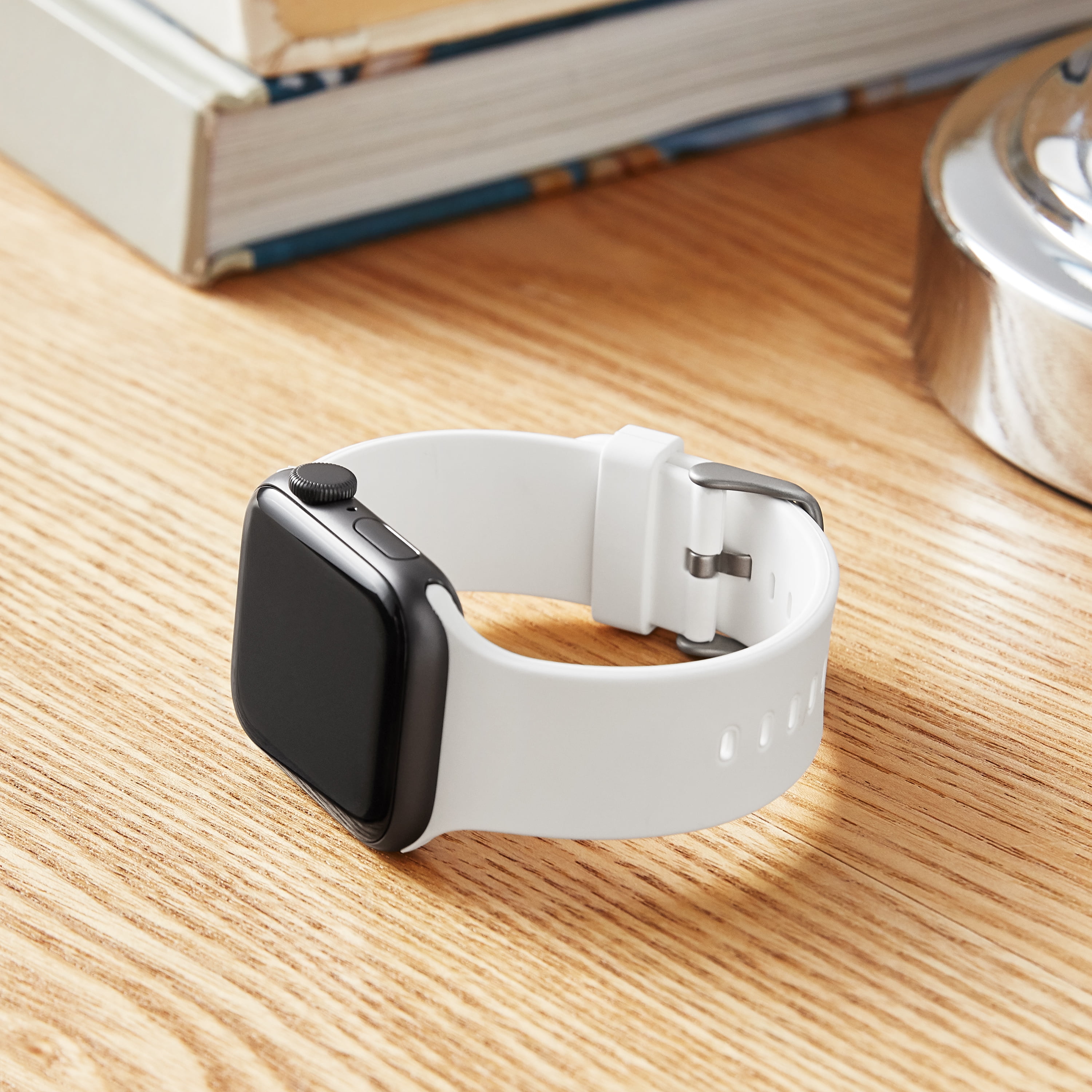 onn. Silicone Band for 38/40/41mm Apple Watch®, White