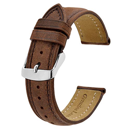 BISONSTRAP Vintage 18mm Leather Watch Band, Brown