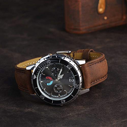 BISONSTRAP Vintage 18mm Leather Watch Band, Brown