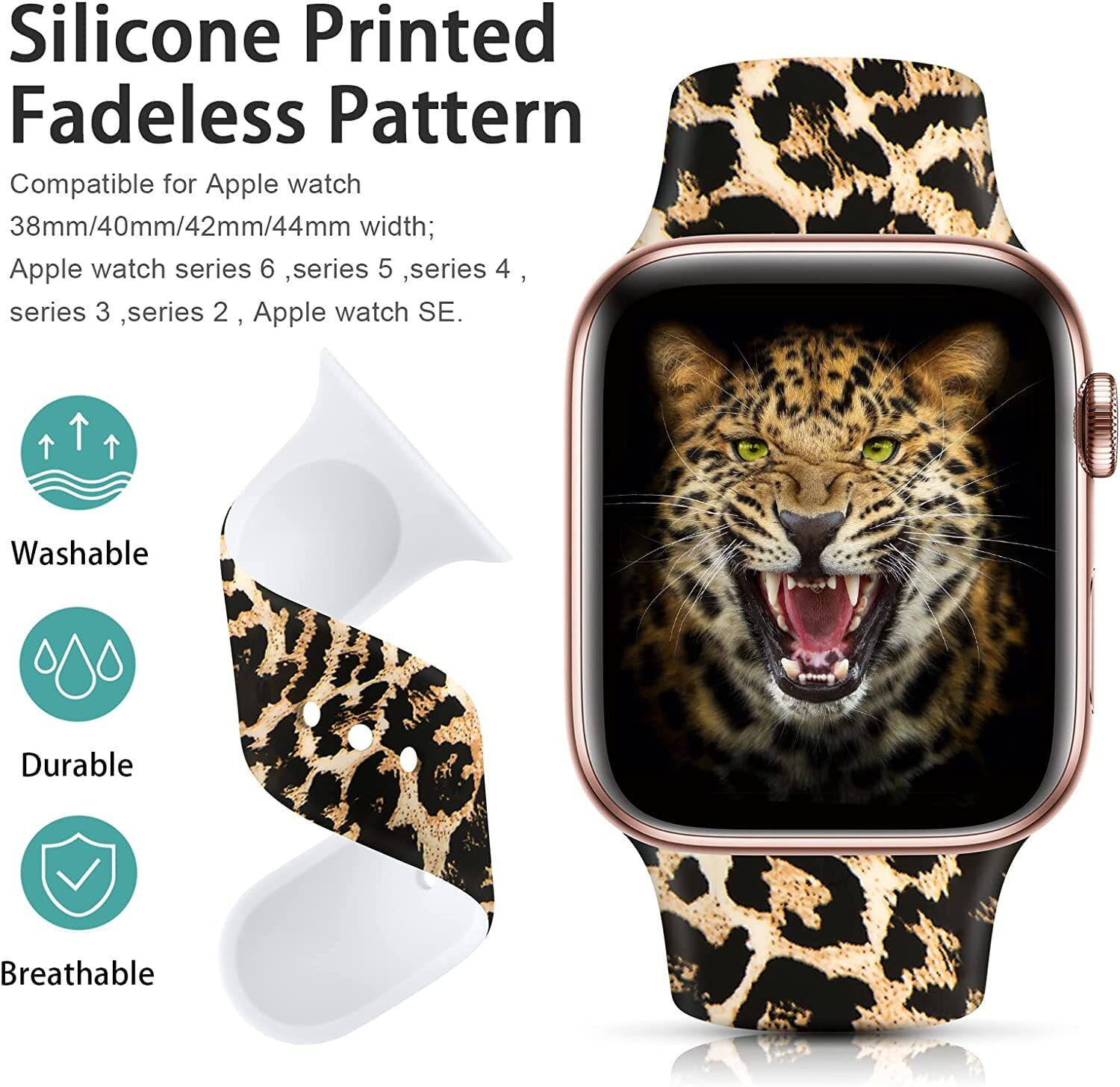 Leopard Silicon Apple Watch Strap - Unisex