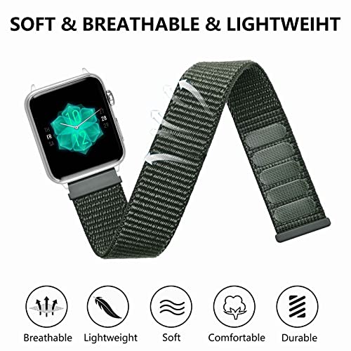 ANNEFIT 20mm Nylon Sport Loop Watch Bands (2 Pack)