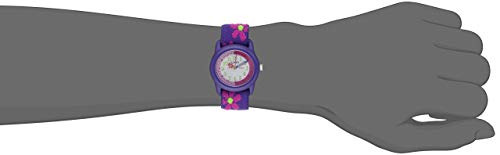 Kids' Purple/Floral Analog Watch with Elastic Strap