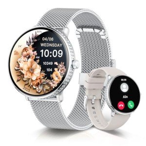 LES FLEURS Women's Smartwatch with Fitness Tracking