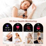 LES FLEURS Women's Smartwatch with Fitness Tracking