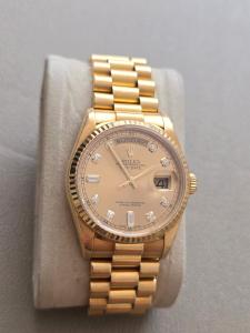Rolex Day-Date 36mm Diamond Dial Gold Watch