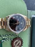 Rolex Day-Date President Black Roman Dial 36mm