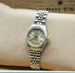 Rolex Datejust 26mm Ladies Steel Gold Diamond Dial