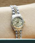 Rolex Datejust 26mm Ladies Steel Gold Diamond Dial