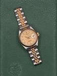 Ladies Rolex Datejust 26mm Steel Gold Champagne Dial
