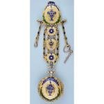Gold Enamel Chatelaine Pocket Watch