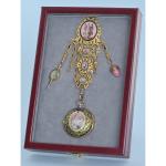 Elegant Gold and Enamel Chatelaine Watch