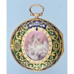Elegant Gold and Enamel Chatelaine Watch