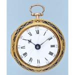 Elegant Gold and Enamel Chatelaine Watch