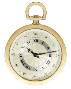 Cartier Slim Gold Keyless Pocket Watch C1940