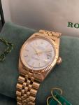 Rolex DateJust 1601/8 White Dial Solid Gold
