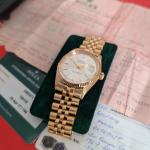 Rolex DateJust 1601/8 White Dial Solid Gold
