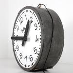 Vintage French Double-Sided Illuminated Station Clock