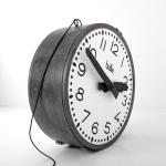 Vintage French Double-Sided Illuminated Station Clock