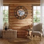 Large Vintage Industrial Wall Clock with Gears