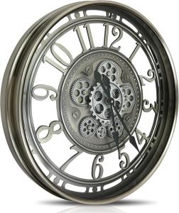 Vintage 21" Steampunk Wall Clock with Moving Gears