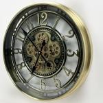 Large Bronze Steampunk Wall Clock with Gears