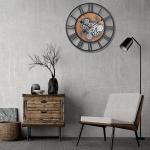 Large Vintage Industrial Wall Clock with Gears